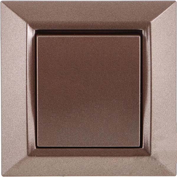 Вимикач одноклавішний UP! (Underprice) Vesta без підсвітки 10 А 220-250В коричневий